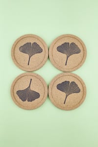 Image 2 of Ginkgo Leaf Cork Coaster Set