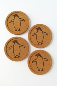 Image 2 of Adelie Penguin Cork Coaster Set
