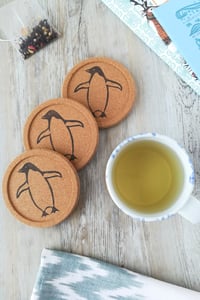 Image 1 of Adelie Penguin Cork Coaster Set