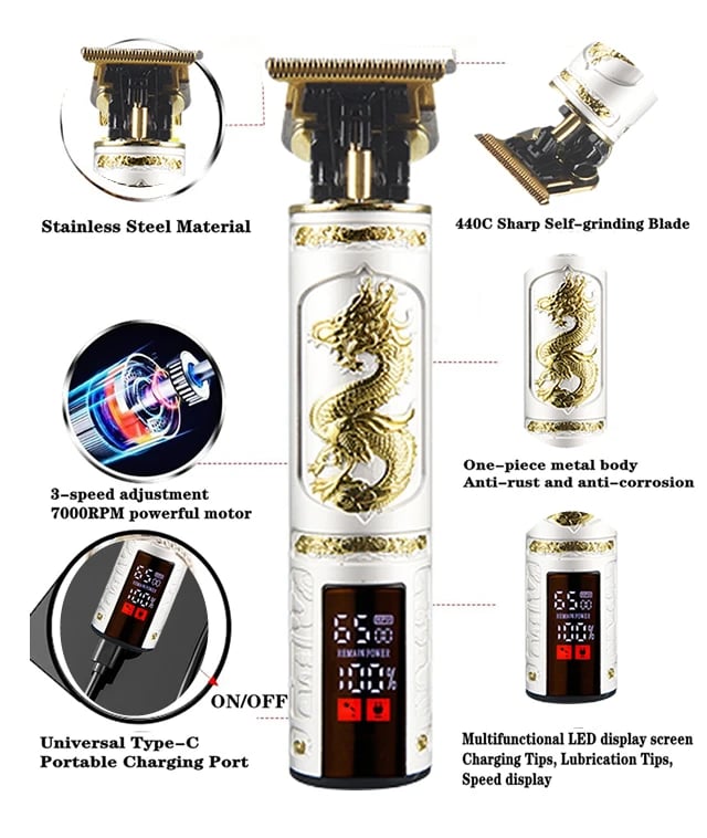 2024 Professional Electric Shaver Men Beard Mower Trimmer Barber Shaving Machine T-9 Hair Clipper