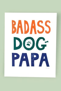 Image 2 of Badass Dog Papa Original Linocut