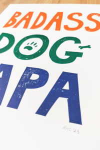 Image 4 of Badass Dog Papa Original Linocut