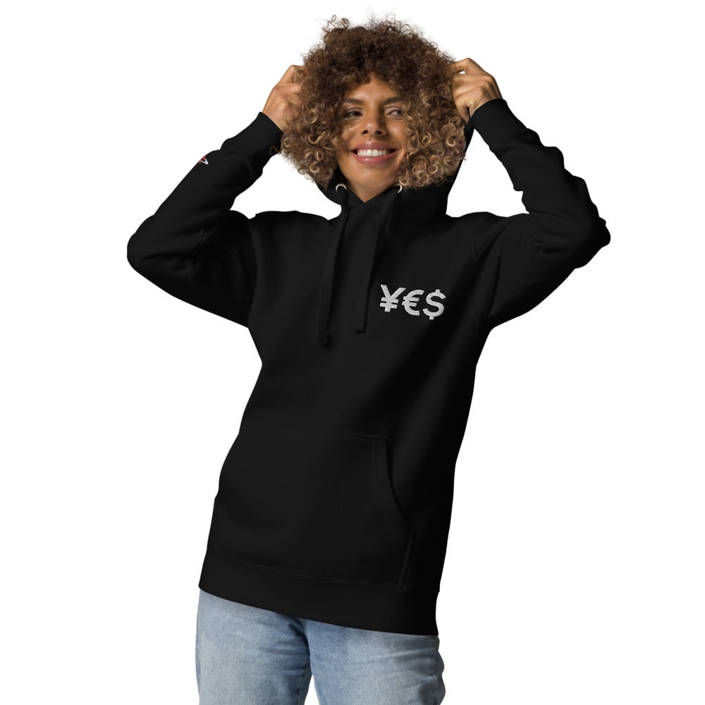 Image of ¥€$ - Embroidered Hoodie Black