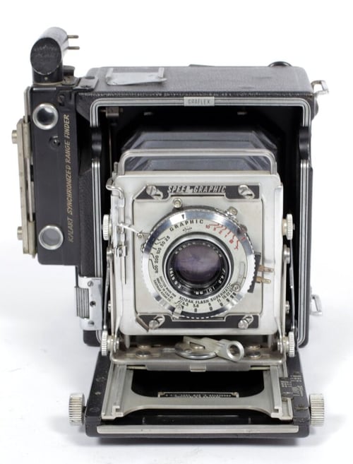 Image of Graflex Speed Graphic 6X9 Camera w/ 101mm lens + 6X6 6X7 roll film holders +MORE (#9357)