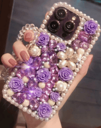 Fashionable Rhinestone Flower Bracelet Phone Case Compatible With iPhone 14 Pro Max 