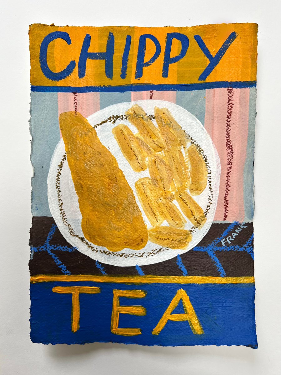 Chippy tea on blue & yellow | Frankie Thorp