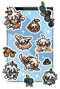 Image 2 of AETHER BUNNY | Genshin Impact ✦ Sticker Sheet