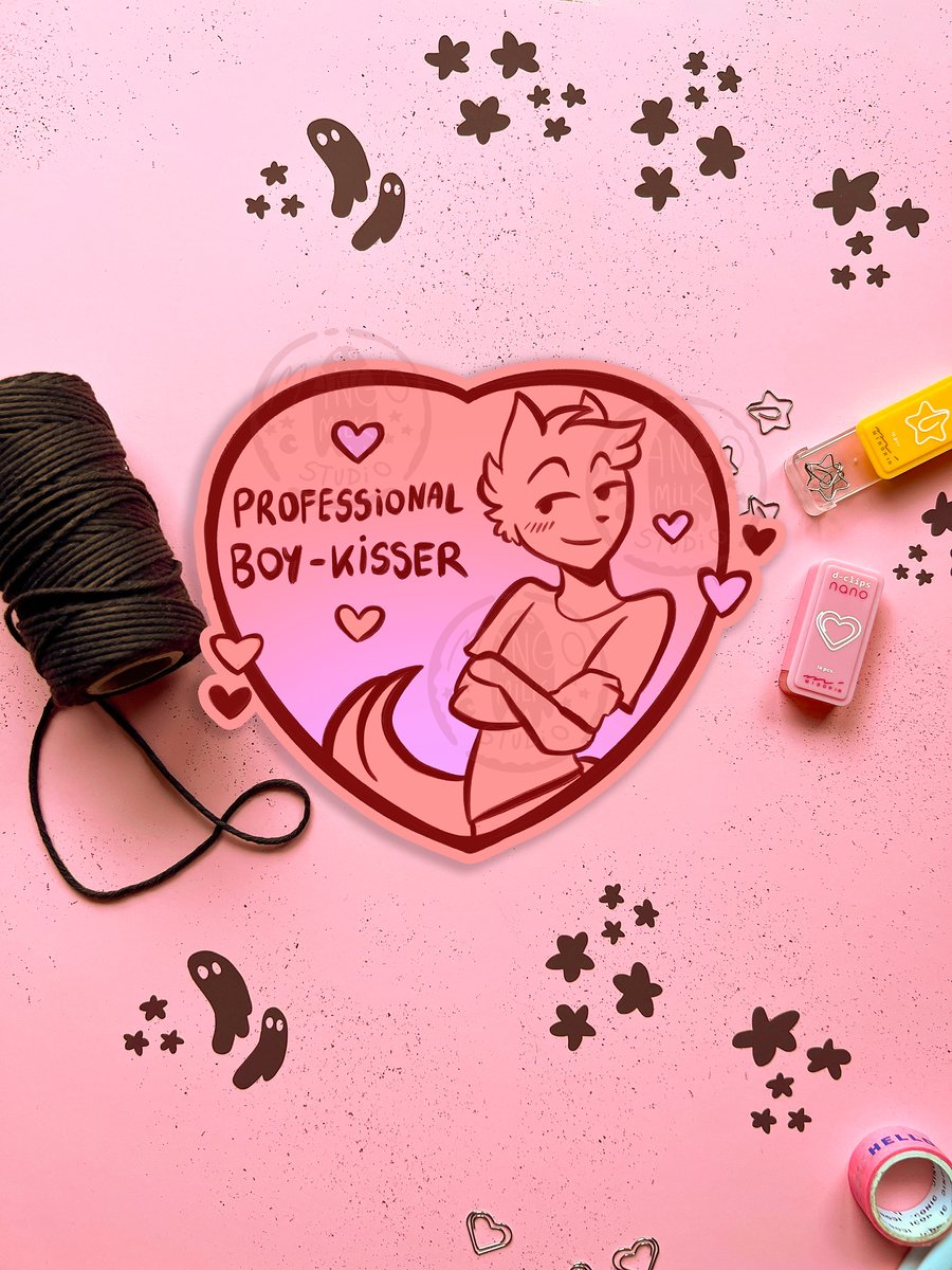 Professional Boy Kisser - Large Vinyl Sticker | mangomilkstudio