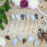Image 1 of Signature Arrowhead Gemstone Earrings | Arrowhead Boho Dangle Earrings