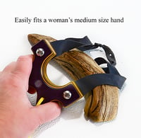Image 2 of Wooden Sling Shot, The Twister slingshot, OTF for right hander, Hunting Gift, Wood Catapult
