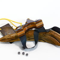 Image 4 of Wooden Sling Shot, The Twister slingshot, OTF for right hander, Hunting Gift, Wood Catapult