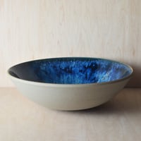 Image 2 of variegated blue serving bowl - large