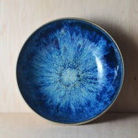 Image 1 of variegated blue serving bowl - large