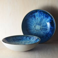 Image 3 of variegated blue serving bowl - large