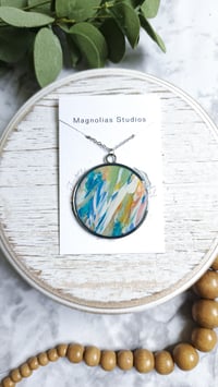 Image 1 of Watercolor Round Pendant 