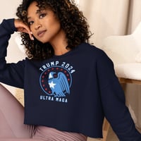 Image 6 of Trump 2024 Ultra MAGA Patriotic Eagle Women's Crop Sweatshirt