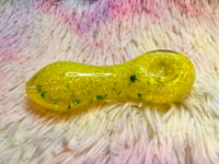 Image 8 of 420 Neon Yellow Freezable Glitter Glass Pipe