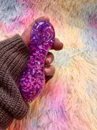 Image 5 of Pink And Purple Glass Glitter pipe