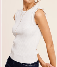 Image 3 of Ruffle Sleeveless Top