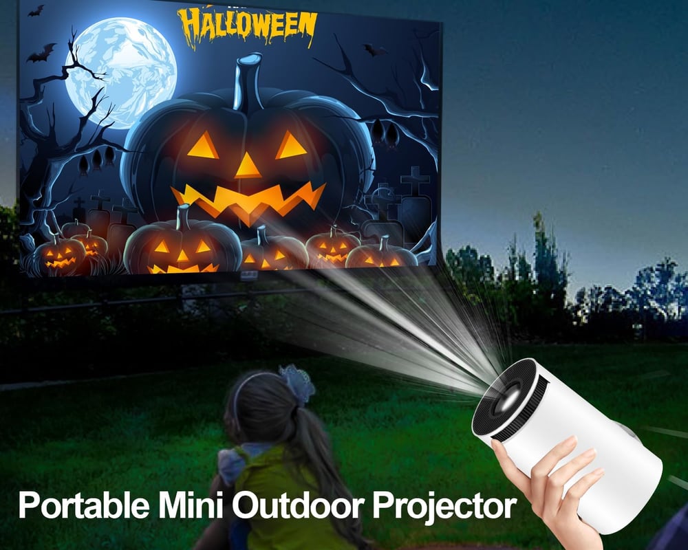 MSL Mini Projector 4K 1080P Support, Portable Projector WiFi6 BT 5.0 Android 11
