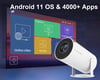 MSL Mini Projector 4K 1080P Support, Portable Projector WiFi6 BT 5.0 Android 11