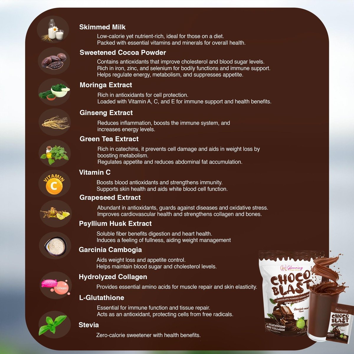 Glowming Shape Detox Choco Blast Chocolate Power Drink Mix