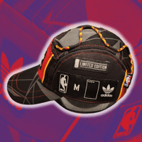 Image 2 of Red/Black ADIDAS Miami Heat 5 panel hat (1/2)