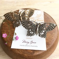 Image 2 of Ornate Butterfly Statement Ring. Antique Silver or Antique Gold