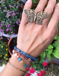 Image 5 of Ornate Butterfly Statement Ring. Antique Silver or Antique Gold