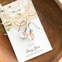 Image 2 of Little Glass Tulip Flower Drop Earrings