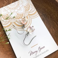 Image 3 of Little Glass Tulip Flower Drop Earrings