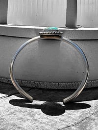 Image 2 of Ride the Sky 6ga Sterling Silver Stacker Cuff w/Kingman Turquoise 6-6.25”
