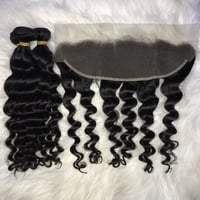 Image 2 of Lite luxury 300G Bundles with Hd Tp Lace frontal 13x4 inches 150% 