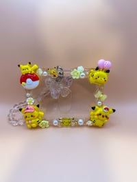 Image 1 of [PRE-ORDER] Pikachu Decoden Horizontal Photocard Holder Keychain