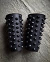 Spiked Leather Cuff Pair (Black/Black)