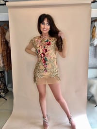 Image 2 of Floral Embellished Mesh Dress