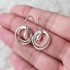 Silver pearl circle drop earrings