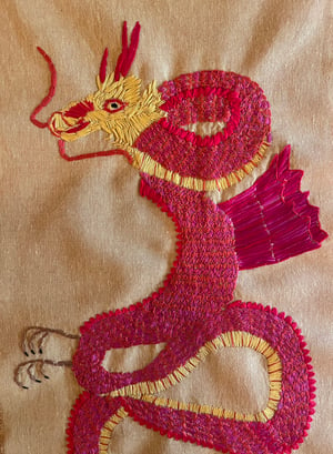 Image of Year of the Dragon - original embroidery