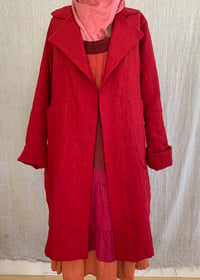 Image 3 of Isabella Coat in rustic red linen