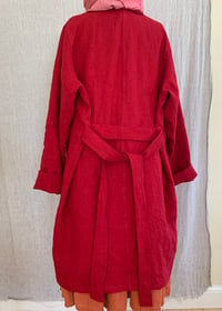 Image 4 of Isabella Coat in rustic red linen