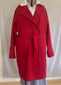 Image 2 of Isabella Coat in rustic red linen