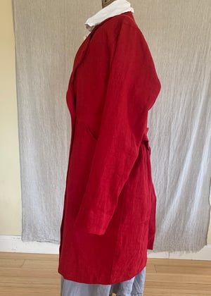Image of Isabella Coat in rustic red linen