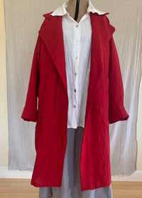 Image 6 of Isabella Coat in rustic red linen