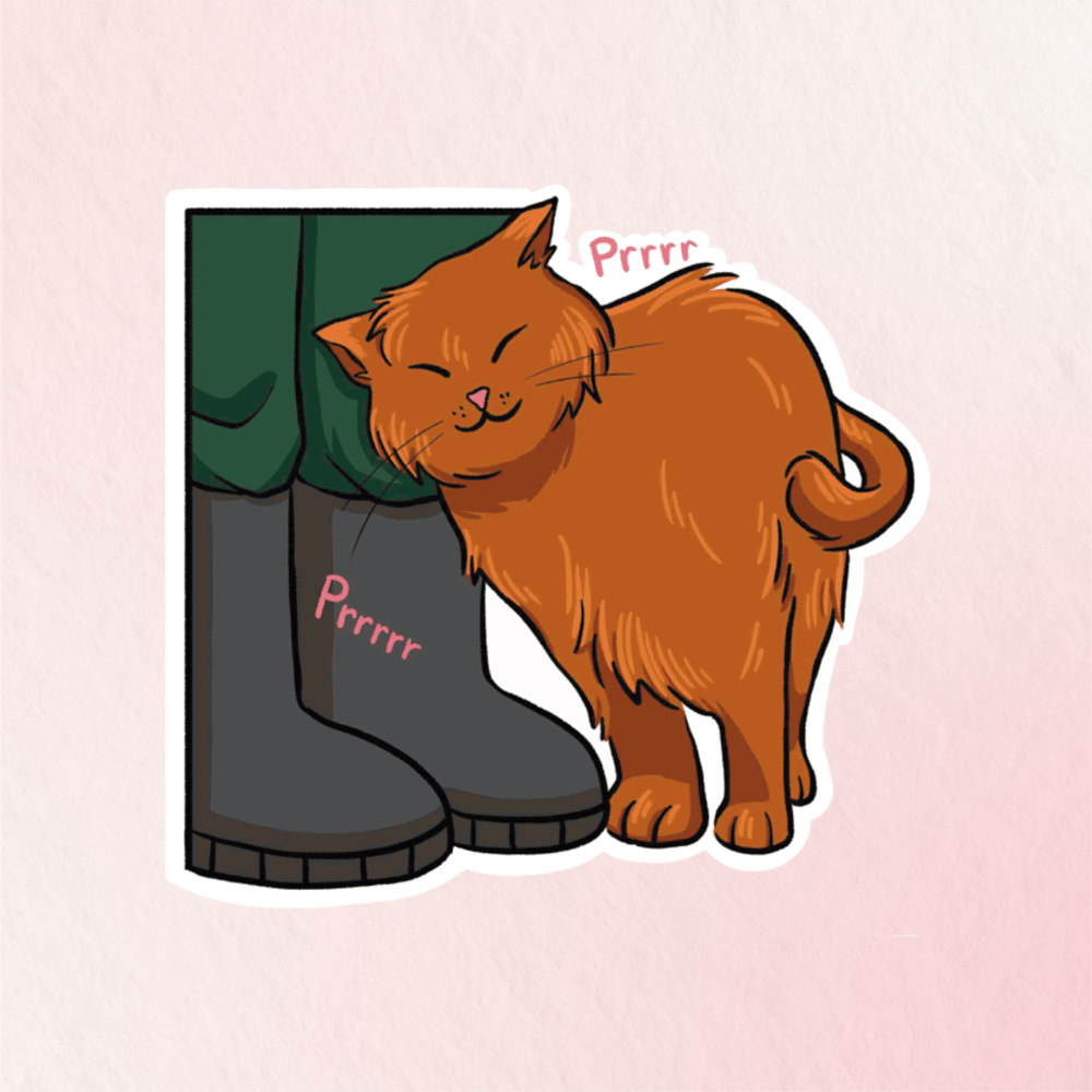 Image of Purring cat - Sticker