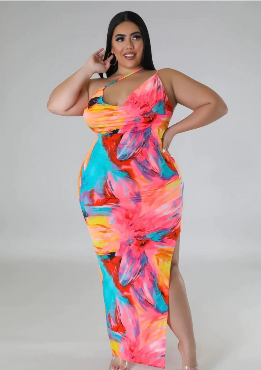 Image of 3PACK PLUS SIZE "TROPICAL BABE" MAXI DRESS