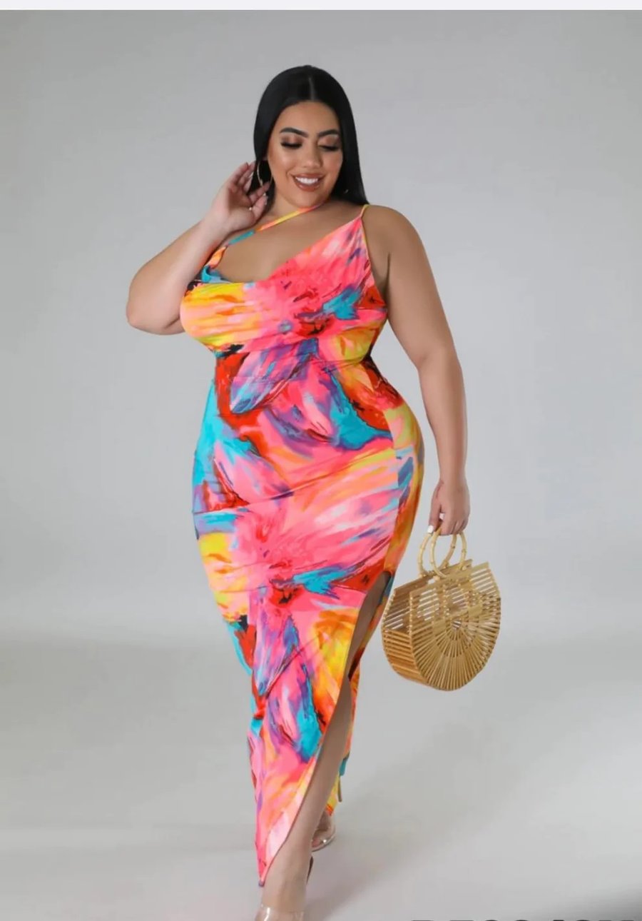 Image of 3PACK PLUS SIZE "TROPICAL BABE" MAXI DRESS