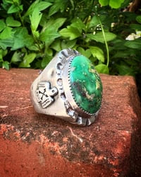 Image 1 of WL&A Handmade Thunderbird Stone Mountain Signet Ring - Size 10
