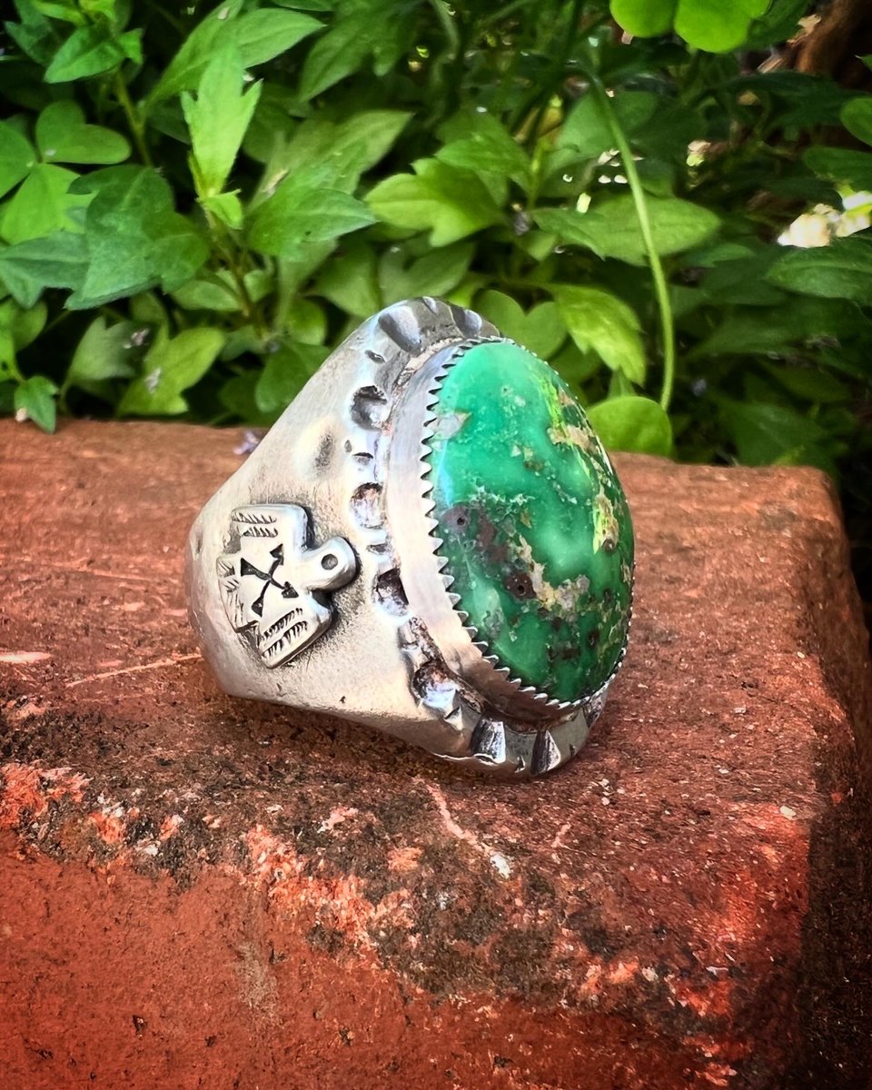 WL&A Handmade Thunderbird Stone Mountain Signet Ring - Size 10 