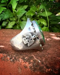 Image 2 of WL&A Handmade Thunderbird Stone Mountain Signet Ring - Size 10