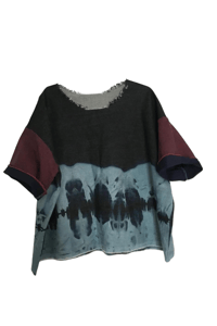 Image 1 of Denim Multi-Tone Bleached Box TEE